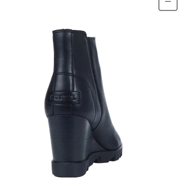 NEW SOREL JOAN UPTOWN ZIP WEDGE BLACK BOOTS - Picture 6 of 9
